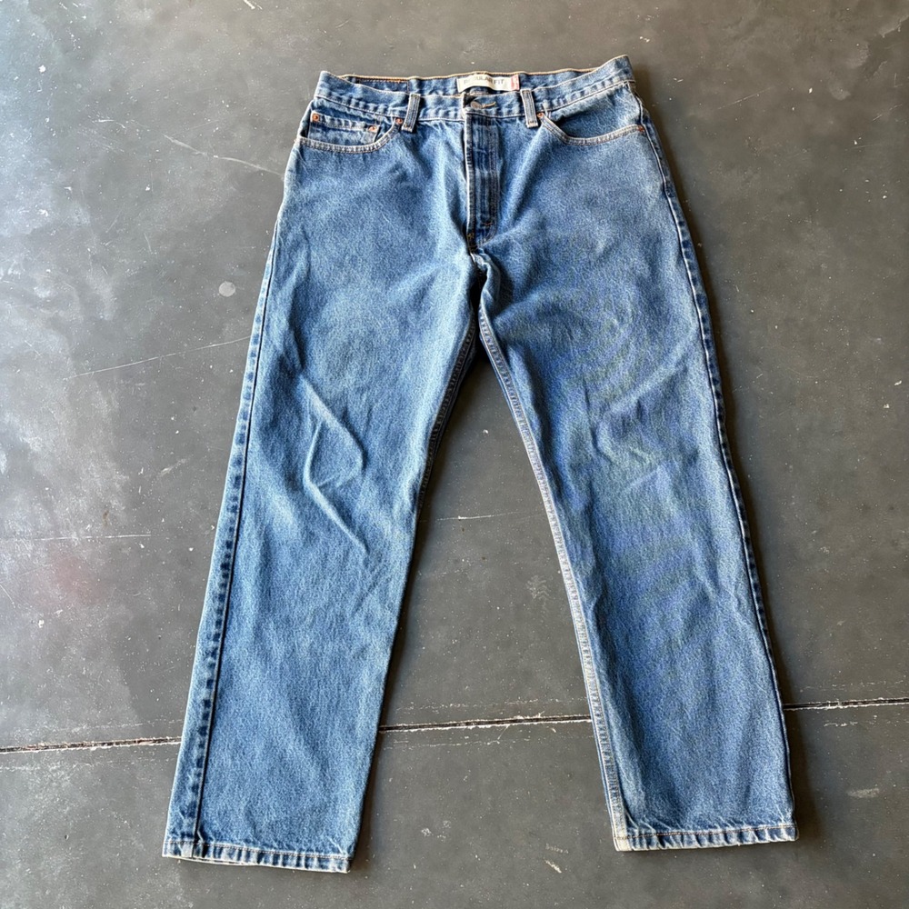 Levis 505 Regular Fit Jeans Mens 36x30 Blue Denim Straight Leg Pants